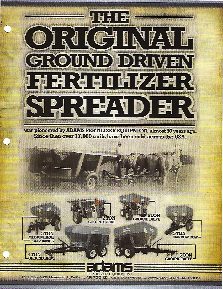 Adams Fertilizer Spreader Chart